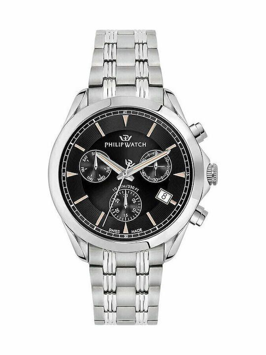 Philip Watch Blaze Men's Watch 41mm Chronograph Battery with Silver Metal Bracelet