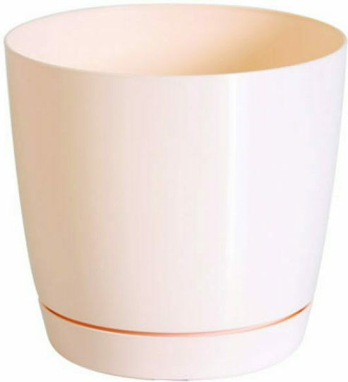 Marhome Coubi Round Ghiveci Plastic Cream 18x18x16.5cm.