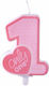 PartyDeco Birthday Candle Number "1" in Pink Color SCU2-1-081