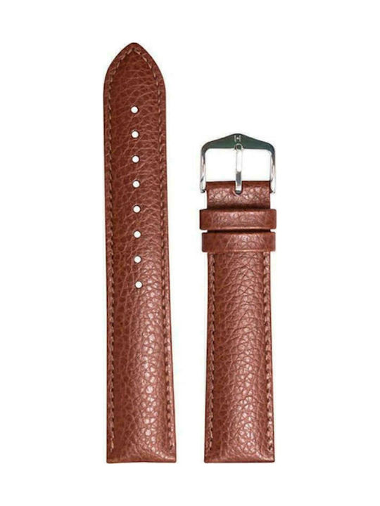Hirsch Kansas Δερμάτινο Λουράκι Καφέ 22mm