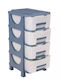 Homeplast Venus Plastic Food Rack 4 Tiers Blue 42x38x77cm