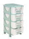 Homeplast Venus Perforated Plastic Drawer Unit 4 Tiers Green 42x38x77cm