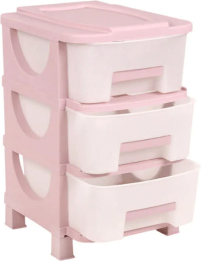 Homeplast Homeplast Lebensmittelregal Kunststoff 3 Ebenen Rosa 42x38x60cm