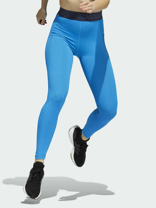 Adidas Techfit Badge of Sport Women's Long Training Legging High Waisted Bright Blue