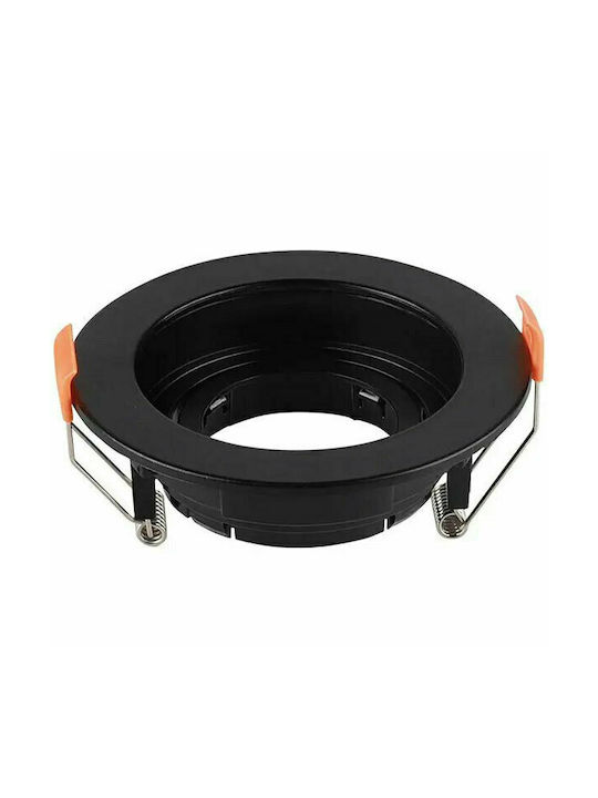 V-TAC Round Plastic Recessed Spot with Socket GU10 Black 10.2x10.2cm.