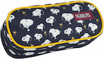 Back Me Up Peanuts Pencil Case Barrel with 2 Compartments Blue