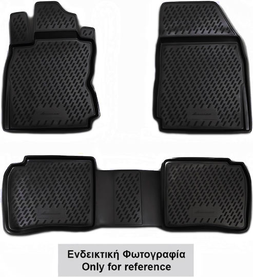 Novline Set of Front and Rear Mats 4pcs Tray Type for Fiat 500L 2016+ Black