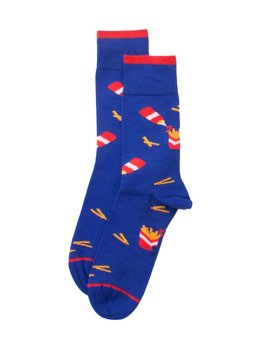 CotBoxer Ketchup Fries Men's Patterned Socks Blue