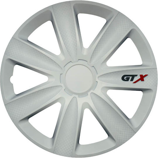 Auto Gs Σετ Τάσια Αυτοκινήτου Gtx Carbon 4τμχ 14" Λευκό