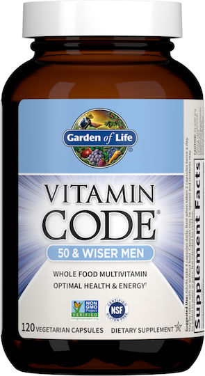Garden Of Life Vitamin Code 50 & Wiser Men Мултивитамин за Енергия 120 вегетариански капсули