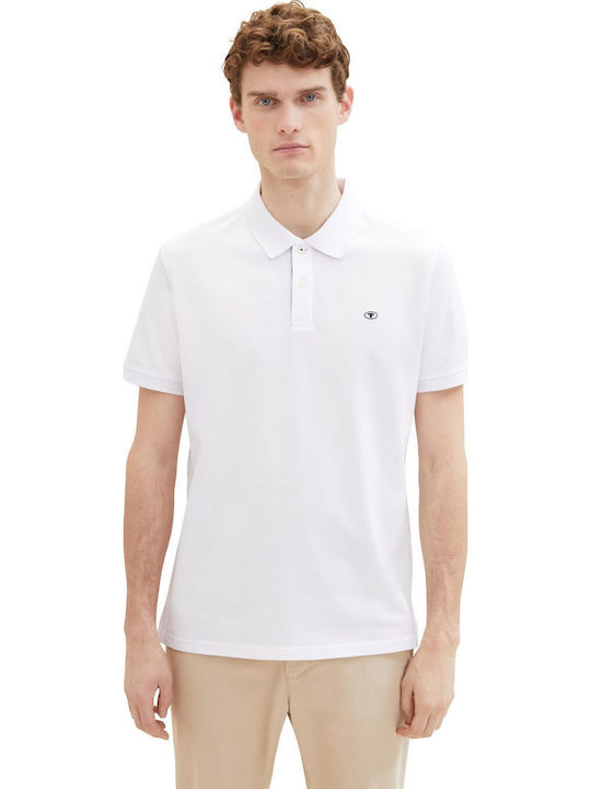 Tom Tailor Basic Polo Μπλούζα Κοντομάνικη Λευκή