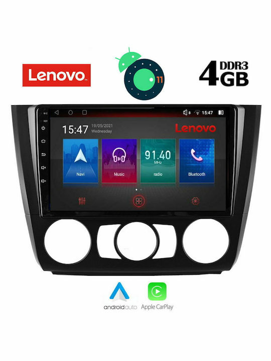 Lenovo Car-Audiosystem für BMW Serie 1,S.1 / E81 / E82 / E87 2004-2013 mit A/C (Bluetooth/USB/AUX/WiFi/GPS/Apple-Carplay) mit Touchscreen 9" DIQ_SSX_9040_AC