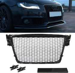 Carner Μάσκα Κυψελωτή για Audi A4 B8 2008-2011 RS4 Look Γυαλιστερό Μαύρο