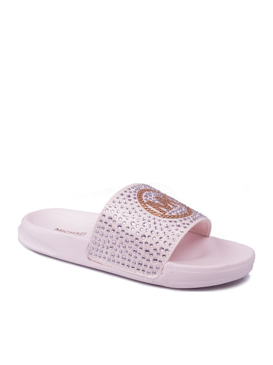 Παιδικές Σαγιονάρες Slides Ροζ Jett Charm Crystal
