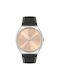 Swatch Smart Stitch Watch Battery with Black Leather Strap