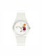 Swatch How Majestic Ανδρικό Ρολόι 34mm Μπαταρίας με Λευκό Καουτσούκ Λουράκι