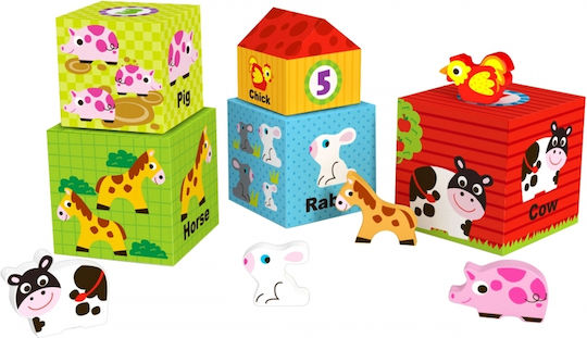 Woopie Κύβος Δραστηριοτήτων Farm Cube από Ξύλο για 12+ Μηνών