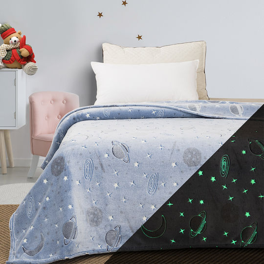 Beauty Home Fleece Fluorescent Light Blue Kids Blanket 160x220cm 6250KB