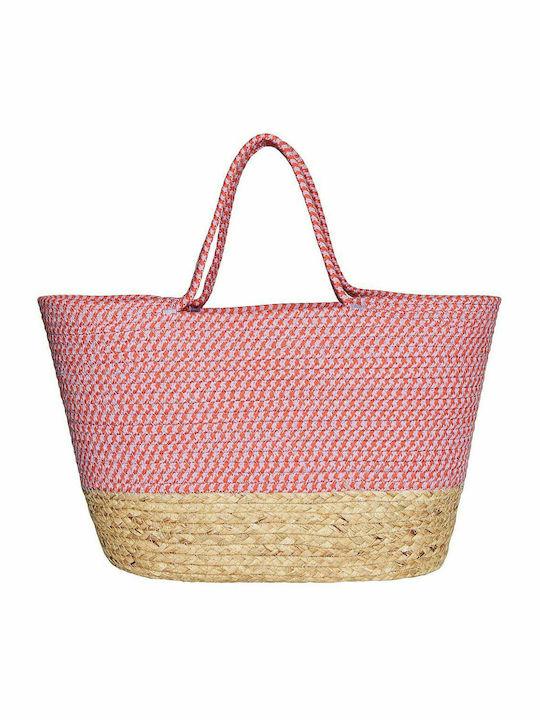 Vero Moda Ψάθινη Τσάντα Θαλάσσης Ροζ