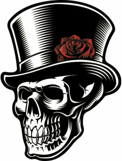 One Design Decorative Stickers Gentleman Skull