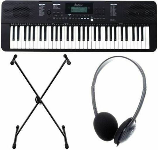 Startone Αρμόνιο MK-201 Set με 61 Πλήκτρα Τυπικής Αφής με Βάση και Ακουστικά Μαύρο