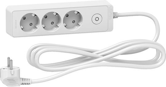 Schneider Electric Steckdosenleiste 3 Positionen mit Schalter und Kabel 3m
