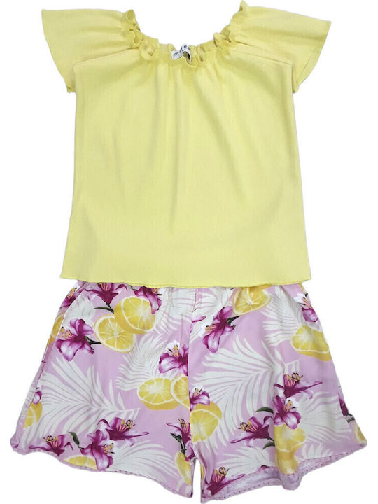 Evita Kids Clothing Set with Shorts Yellow 2 Pieces