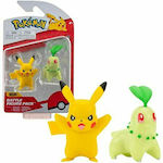 Jazwares Miniature Toy Battle Figure Pack Pikachu & Chikorita Pokemon for 4+ Years 5cm.