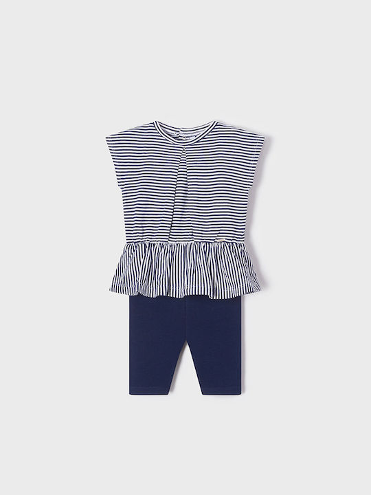 Mayoral Kids Set with Leggings Summer 2pcs Navy Blue