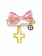 Excite-Fashion Child Safety Pin made of Gold Plated Silver with Cross for Girl