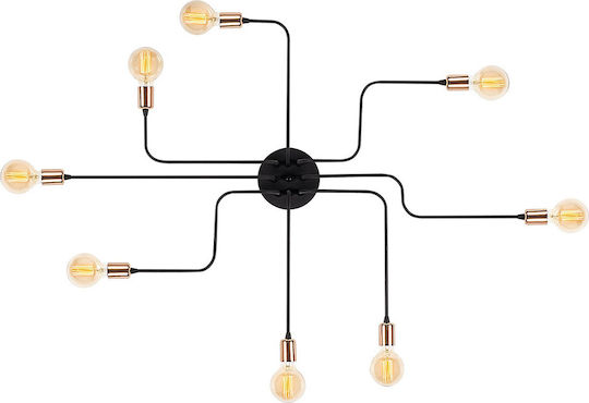 Opviq Vintage Lamp Wall with Socket E27 Black 140cm