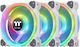 Thermaltake Riing Trio 12 RGB Radiator Fan TT Premium Ventilator Carcasă 120mm cu Conexiune 4-Pin PWM 3buc Alb