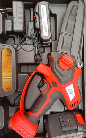 Geotec Κλαδευτικό Αλυσοπρίονο Μπαταρίας 2x2Ah Brushless 20V 0.6kg με Λάμα 15cm