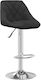 Stool Bar with Back & Adjustable Height Black Velvet-Black Metal 2pcs 46x44x82-103cm