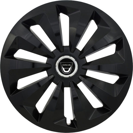 Jestic Car Hubcap Set Fox Ring with Dacia Emblem 15" 4pcs Black