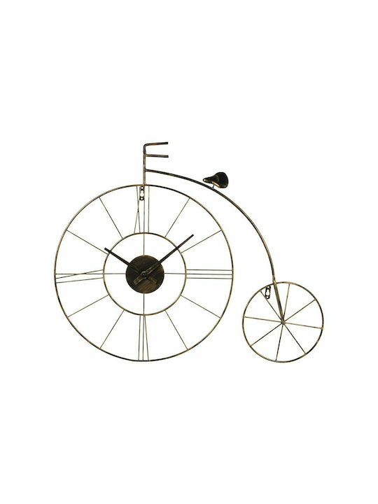 Ρολόι Τοίχου Ποδήλατο Μεταλλικό Χρυσό