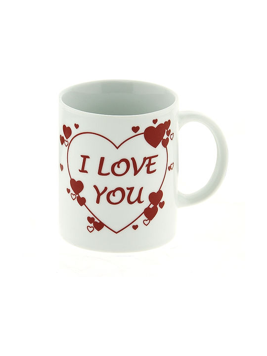 Love Cană Ceramică Albă 340ml 1buc