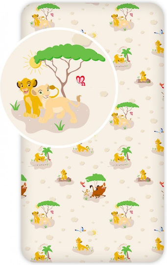 Disney Σεντόνι Μονό με Λάστιχο Βαμβακερό Lion King 90x200cm