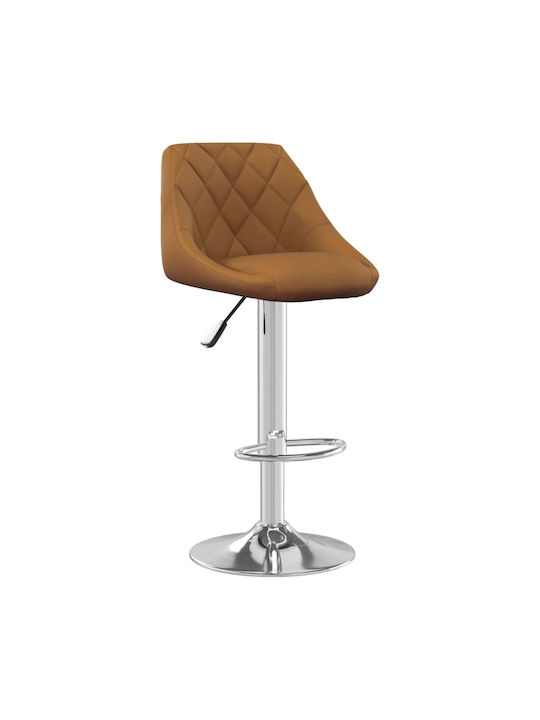 Collapsible Bar Stool with Backrest Padded with Velvet Καφέ 46x44x82cm