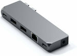 Satechi Pro Hub Mini Docking Station with Dual USB-C Ethernet Gray