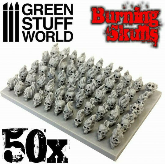 Green Stuff World Figure Mockup Resin Burning Skulls