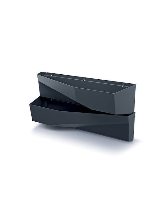 Marhome Cascade Garden Set 2 Planters Plastic Charcoal