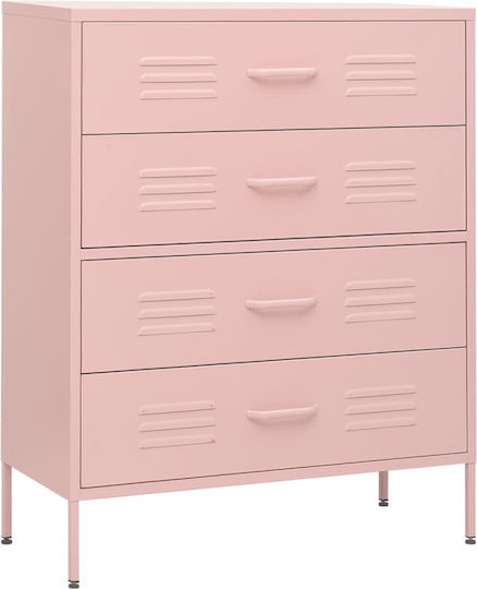 Metallische Büro-Schublade Rosa 80x35x101,5cm