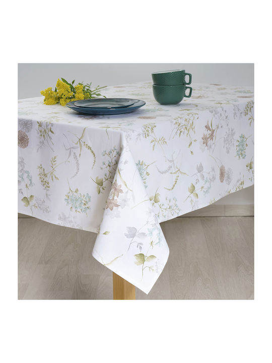 Dimeco Tablecloth Cotton Stain Resistant 5804 White 135x220cm