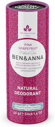 Ben & Anna Pink Grapefruit Natural Deodorant Φυσικό Αποσμητικό σε Stick Χωρίς Αλουμίνιο 40gr
