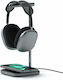 Satechi 2-in-1 Headphone Stand With Wireless Charger Desktop with Led Lighting Gray