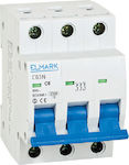 Elmark C63N 3-Poles Automatic Circuit Breaker 32A 41332C