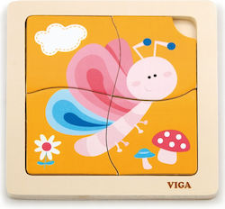 Wooden Kids Puzzle Butterfly for 1.5++ Years 4pcs Viga Toys