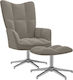 С поставка за крака Кадифен Light Grey 62x68x98см