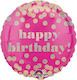 Balloon Foil Birthday-Celebration Round Pink 45cm Fuchsia